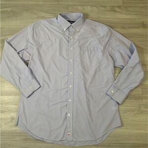 Vineyard Vines Murray Shirt Mens L Purple White Gingham Long Sleeve Classic Fit